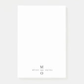 Weddenschap Monogram Elegant Minimalist Simple Whi Post-it® Notes (Voorkant)