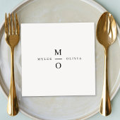 Weddenschap Monogram Elegant Minimalist Simple Whi Servet