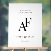 Weddenschap Monogram Elegant Minimalist Welkom Acryl Bord (Neutraal)