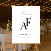 Weddenschap Monogram Elegant Minimalist Welkom Acryl Bord