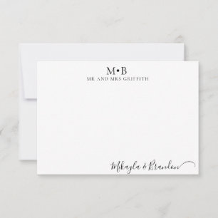 Weddenschap Monogram Elegant Script Names Bedankkaart