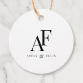 Weddenschap Monogram Elegant Simple Minimalist Bedankjes Labels (Voorkant)