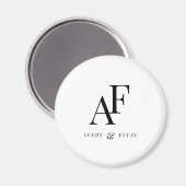 Weddenschap Monogram Elegant Simple Minimalist Magneet (Voorkant / Achterkant)