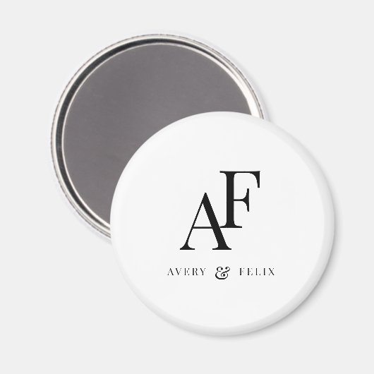 Weddenschap Monogram Elegant Simple Minimalist Magneet (Voorkant / Achterkant)