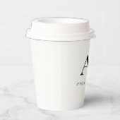 Weddenschap Monogram Elegant Simple Minimalist Papieren Bekers (Rechts)