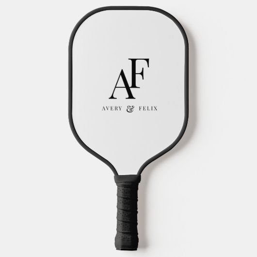 Weddenschap Monogram Elegant Simple Minimalist Pickleball Paddle (Achterkant)
