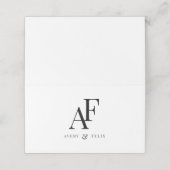 Weddenschap Monogram Elegant Simple Minimalist Plaatskaartje (Buitenkant ongevouwen)
