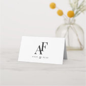 Weddenschap Monogram Elegant Simple Minimalist Plaatskaartje (Voorkant)