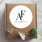 Weddenschap Monogram Elegant Simple Minimalist Ronde Sticker