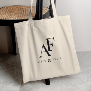 Weddenschap Monogram Elegant Simple Minimalist Tote Bag