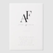 Weddenschap Monogram Elegant Simple Minimalist Vellum Uitnodigingen (Voorkant)