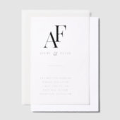Weddenschap Monogram Elegant Simple Minimalist Vellum Uitnodigingen (Offset)