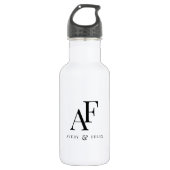 Weddenschap Monogram Elegant Simple Minimalist Waterfles (Voorkant)