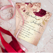 Weddenschap Monogram Florals BurgundyMarsala Roos Kaart