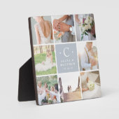 Weddenschap Monogram Foto Collage Fotoplaat (Voorkant)