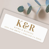 Weddenschap Monogram Gold en wit retouradres Etiket