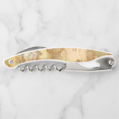 Weddenschap-monogram goudolie-schilderij kurkentrekker (Achterkant)