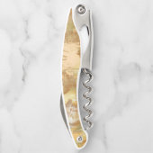 Weddenschap-monogram goudolie-schilderij kurkentrekker (Achterkant)