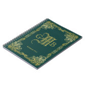 Weddenschap-monogram Klassieke Gold-Lijst Donkergr Notitieboek (Linkerzijde)