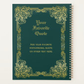 Weddenschap-monogram Klassieke Gold-Lijst Donkergr Planner (Achterkant)