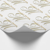 Weddenschap Monogram M Gift Wrapping paper Cadeaupapier (Hoek)