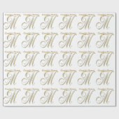 Weddenschap Monogram M Gift Wrapping paper Cadeaupapier (Vlak)