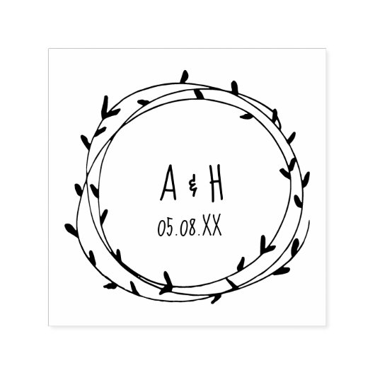 Weddenschap Monogram met handgeschreven stempel (Design)