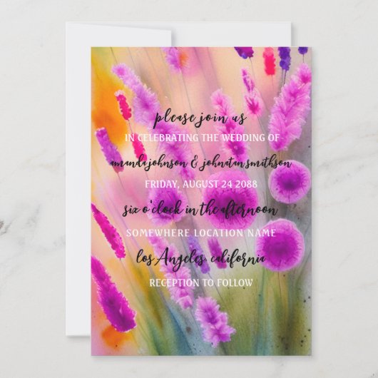 Weddenschap-monogram QR Code Meadow Paars Green Kaart (Voorkant)