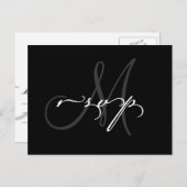 Weddenschap-monogram RSVP-Briefkaart Uitnodiging Briefkaart (Voorkant / Achterkant)
