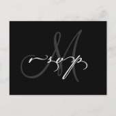 Weddenschap-monogram RSVP-Briefkaart Uitnodiging Briefkaart (Voorkant)