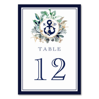 Weddenschap Monogram Rustic Nautical Waterverf Anc Kaart