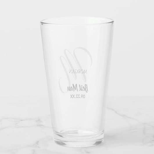 Weddenschap Monogram Typografie Best Man Glas (Achterkant)