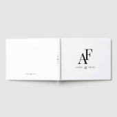 Weddenschap Monogram zwart en wit, eenvoudig Gastenboek (Volledig)