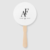 Weddenschap Monogram zwart en wit, eenvoudig Handwaaier (Achterkant)
