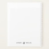 Weddenschap Monogram zwart en wit, eenvoudig Planner (Achterkant)