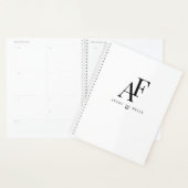 Weddenschap Monogram zwart en wit, eenvoudig Planner (Display)