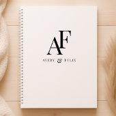 Weddenschap Monogram zwart en wit, eenvoudig Planner
