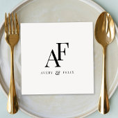 Weddenschap Monogram zwart en wit, eenvoudig Servet