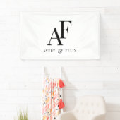 Weddenschap Monogram zwart en wit, eenvoudig Spandoek (Insitu)