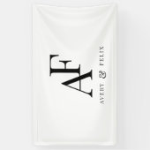 Weddenschap Monogram zwart en wit, eenvoudig Spandoek (Verticaal)