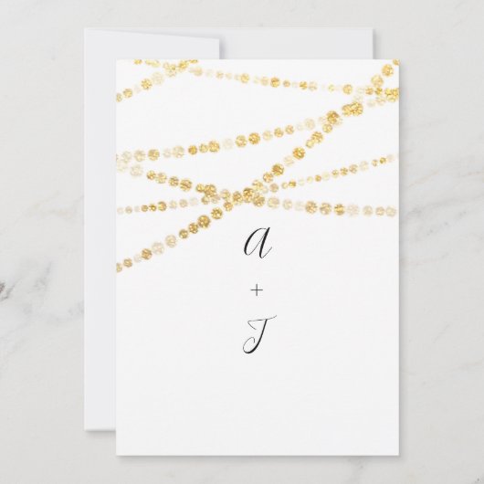 Weddenschap Monogram zwart wit licht gouden nieuwe Kaart (Achterkant)