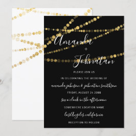 Weddenschap Monogram zwart wit licht gouden nieuwe Kaart