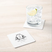 Weddenschap Monogram | Zwart-wit Onderzetter (Insitu)