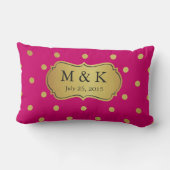 Weddenschap-monogrammed - Stylish Gold Polka Dots Kussen (Achterkant)