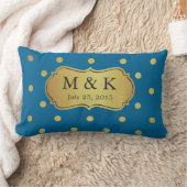 Weddenschap-monogrammed - Stylish Gold Polka Dots Kussen (Deken)