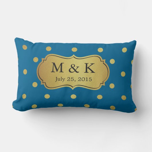 Weddenschap-monogrammed - Stylish Gold Polka Dots Kussen (Voorkant)