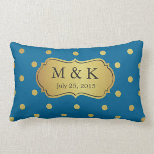 Weddenschap-monogrammed - Stylish Gold Polka Dots Kussen