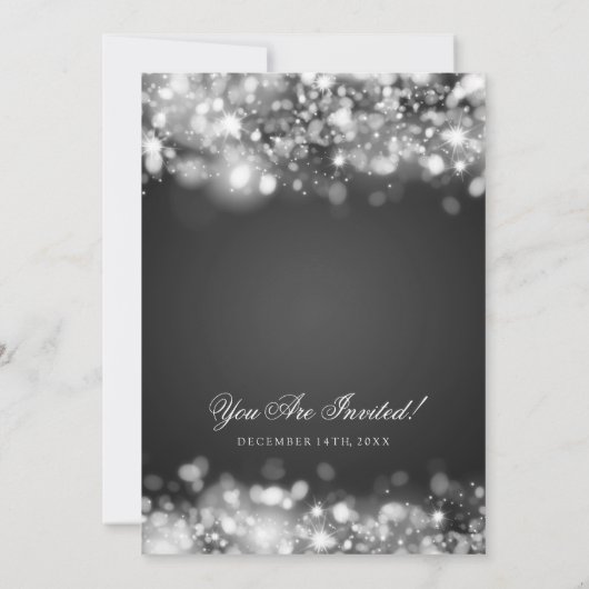 Weddenschap Mousserende lichten zilver Kaart (Achterkant)