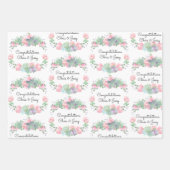 Weddenschap Namen Rozen Succuleren 3 Cadeaus Inpakpapier Vel (Voorkant)