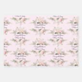 Weddenschap Namen Zacht roze rozen 3 Gift toevoege Inpakpapier Vel (Voorkant 3)